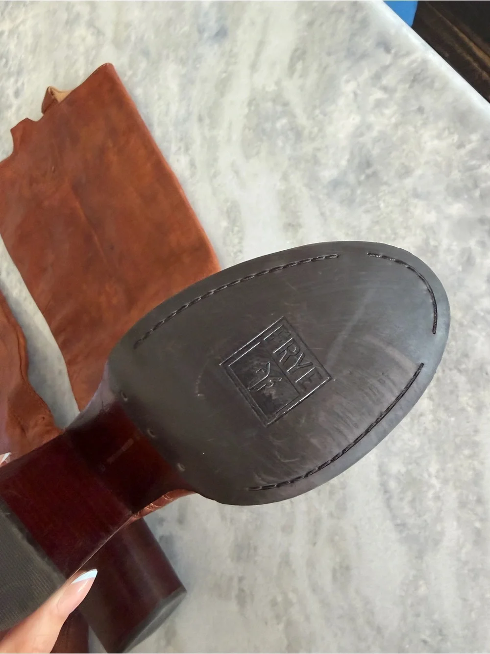 Frye Carson Heel Tab Brown Leather Heeled Boots - Picture 4 of 8